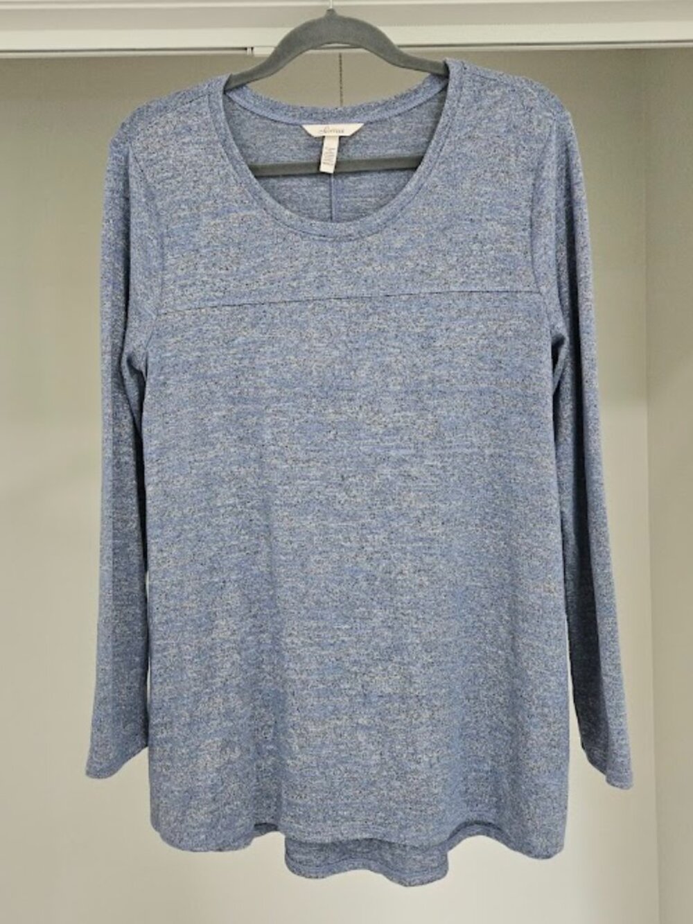 Soma blue marled heathered long sleeve tee shirt top lounge loungewear pajama